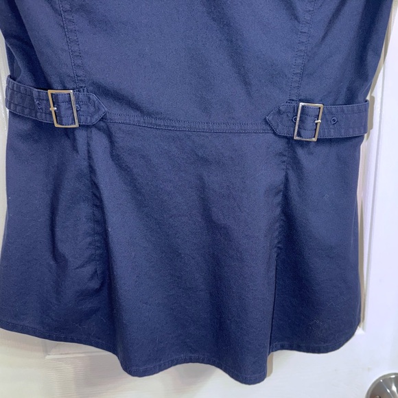 Express Dark Blue Short Sleeve Western Take, adjustable waist - Picture 10 of 12